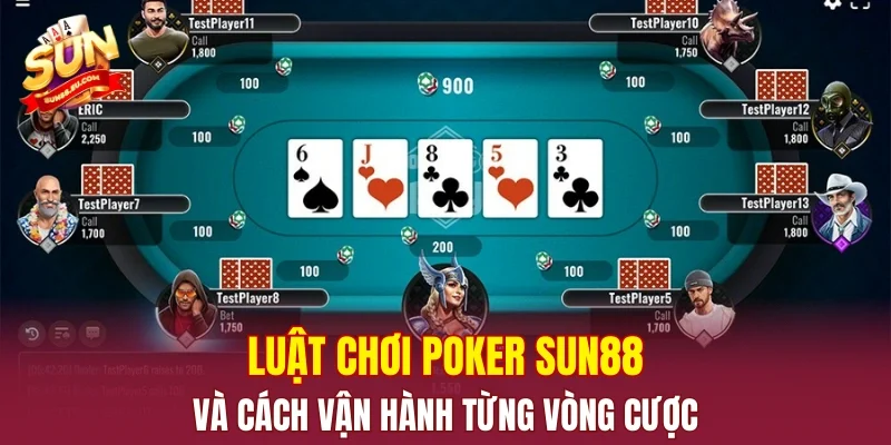 Luật chơi Poker SUN88 và cách vận hành từng vòng cược